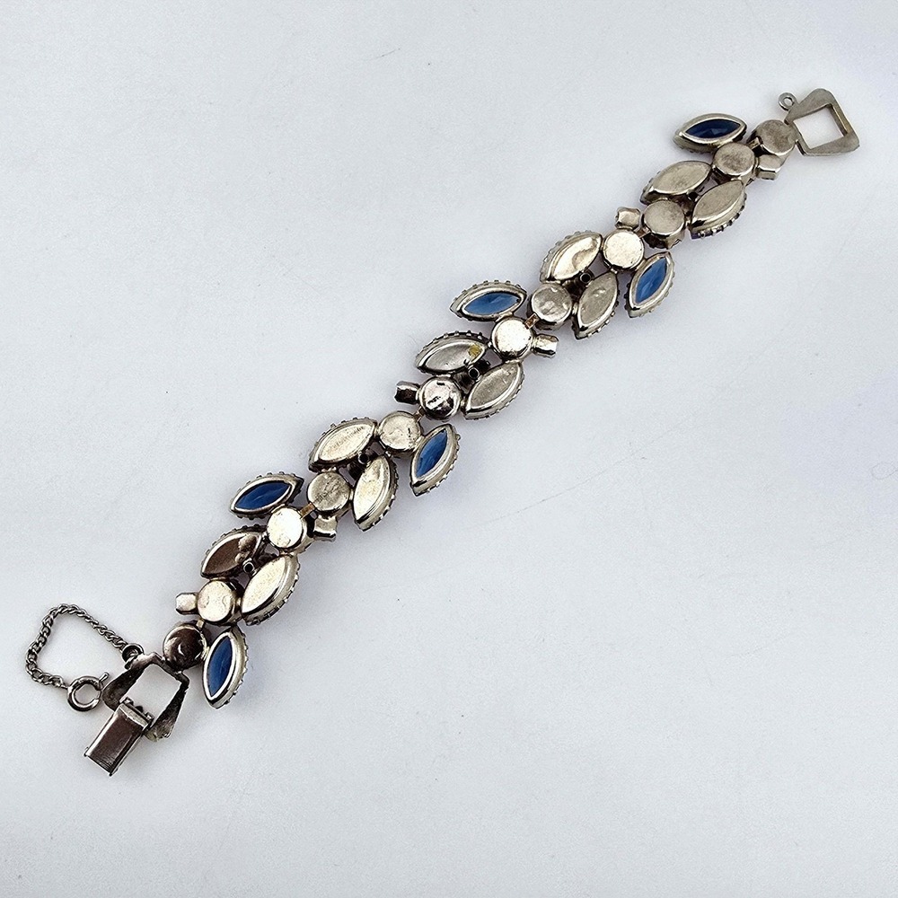 Vintage Julianna D&E Navette AB Rhinestone Link Bracelet - Picture 6 of 8